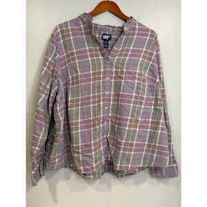 Lands End Womens Plaid Button Down Top
Cotton 3x Cottagecore Soft Prep Country